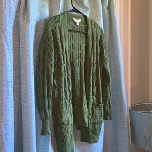 Green cardigan